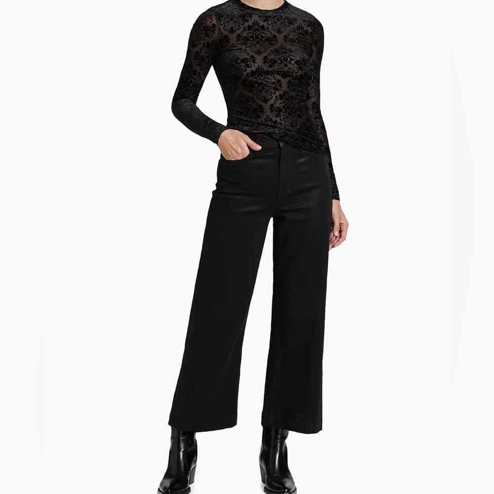 PAIGE Anessa Black Fog Luxe Coating Jeans